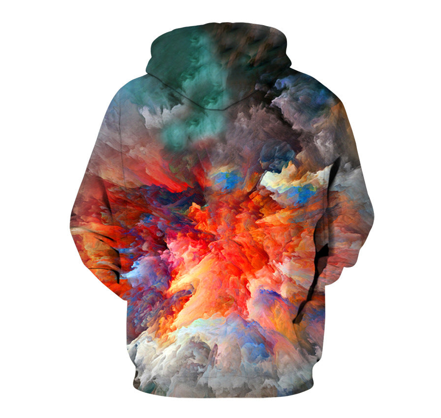 Digital Print Hoodie - Casual Long Sleeve Spandex Hoodie for Streetwear Fashion