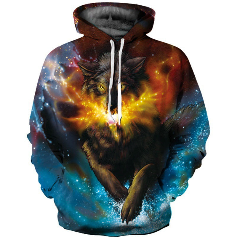 Digital Print Hoodie - Casual Long Sleeve Spandex Hoodie for Streetwear Fashion