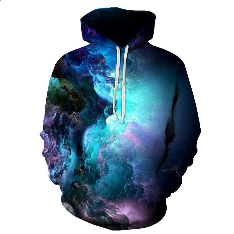 Digital Print Hoodie - Casual Long Sleeve Spandex Hoodie for Streetwear Fashion