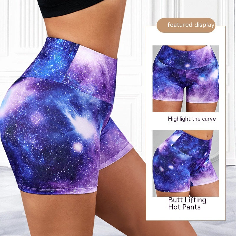 Tie Dye High Waist Yoga Shorts - Breathable Fitness Leggings