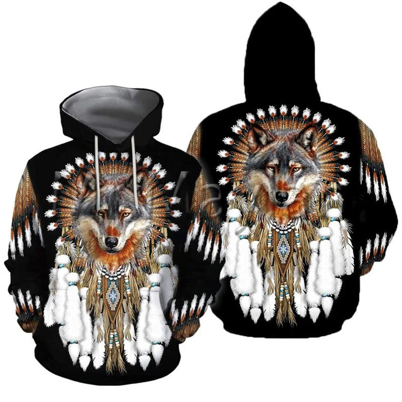Men's Wolf Totem 3D Print Hoodie - Stylish Pullover Sweatshirt for Ultimate Comfort and Streetwear