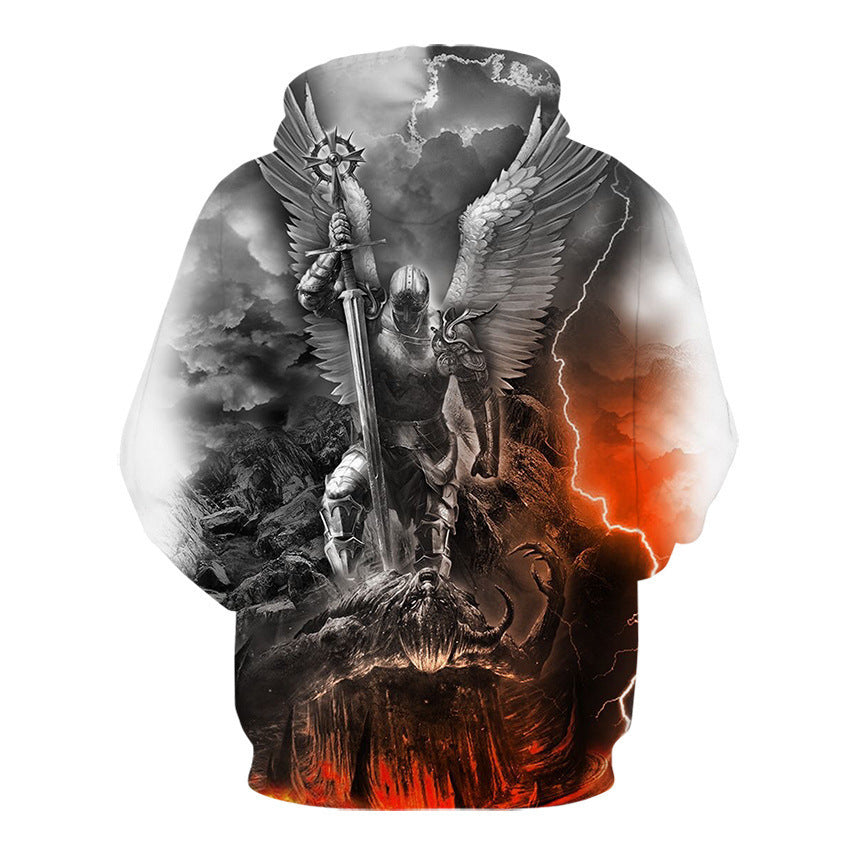 Men's Skull Print Hoodie - Trendy Baseball Uniform Pullover Sweatshirt for Casual Streetwear