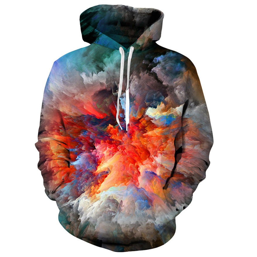 Digital Print Hoodie - Casual Long Sleeve Spandex Hoodie for Streetwear Fashion