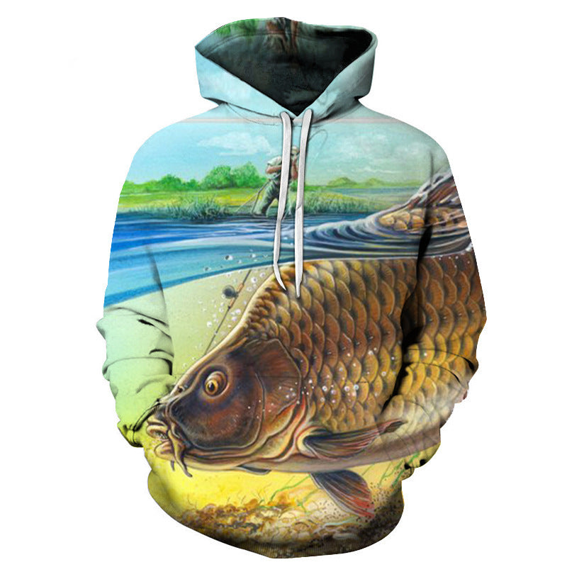 Vibrant 3D Cartoon Print Hoodie - Unisex Loose-Fit Pullover Sweatshirt