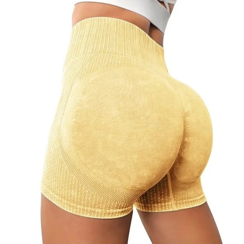 High-Waisted Hip Lifting Yoga Shorts - Quick Dry Nylon Spandex