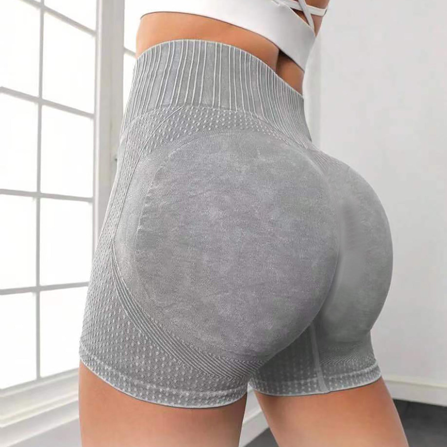 High-Waisted Hip Lifting Yoga Shorts - Quick Dry Nylon Spandex
